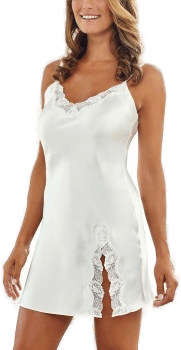 Lady Avenue Pure Silk Slip Benhvit