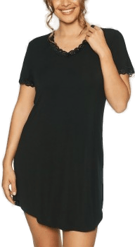 Lady Avenue Bamboo Nightdress Svart