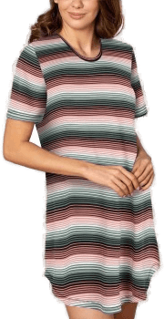 Lady Avenue Bamboo Bigshirt Rød/Grønn