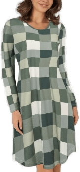 Lady Avenue Bamboo Nattkjole Grønn/Rutet