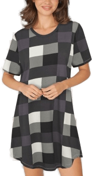 Lady Avenue Bamboo Bigshirt Grårutet