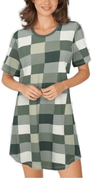 Lady Avenue Bamboo Bigshirt Grønn/Rutet