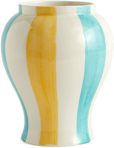 Hay Sobremesa Stripe vase L grønn/gul