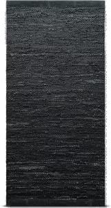 Rug Solid Leather gulvteppe 65x135 cm mørkegrå