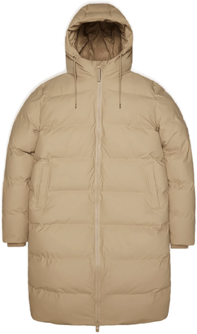 Rains Alta Long Puffer Jacket Sand