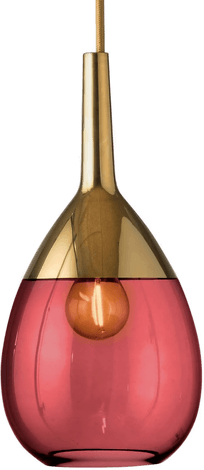 Ebb & Flow Lute S pendellampe gull rubinrød