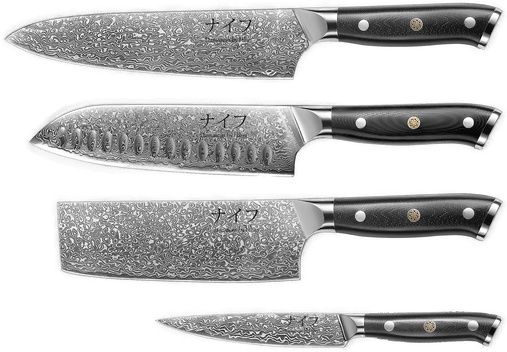 Hâws Damaskus Knivsett 4 deler