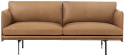 Muuto Outline Sofa 2-seter Refine Leather Cognac Black
