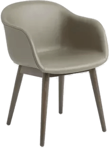 Muuto Fiber Armchair Silk Leather Cognac/Oak