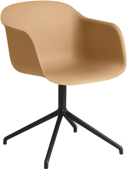 Muuto Fiber Armchair Swivel Base - Ochre/Black