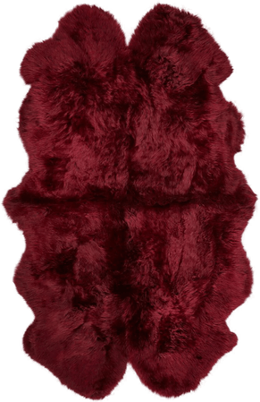 Natures Collection Saueskinnteppe 180x110 cm - Bordeaux