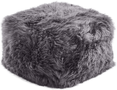 Natures Collection Puff Langhåret Mørk grå