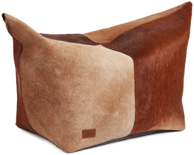 Warm & Comfy Puff Kalveskinn Brun 92x38x40 cm