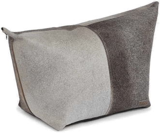 Warm & Comfy Puff Kalveskinn Grå 92x38x40 cm