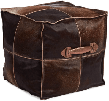 Warm & Comfy Puff Kalveskinn 45x45 cm Brun