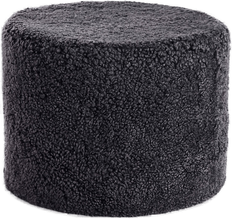 Natures Collection Rund saueskinnspuff Koksgrå