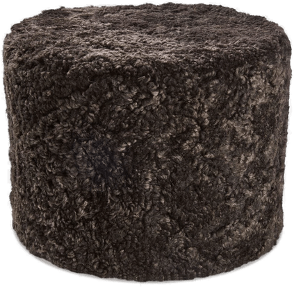 Natures Collection Rund saueskinnspuff - Cappuccino