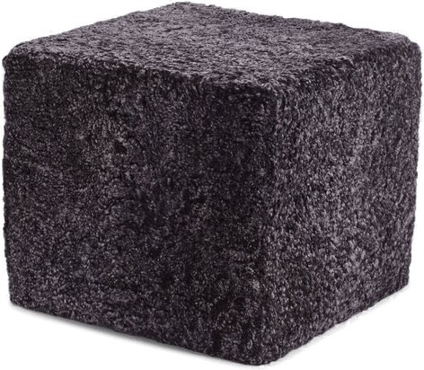 Natures Collection krøllete saueskinnspuff koksgrå