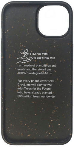 Greylime iPhone 14 Deksel Biologisk Nedbrytbart Sort