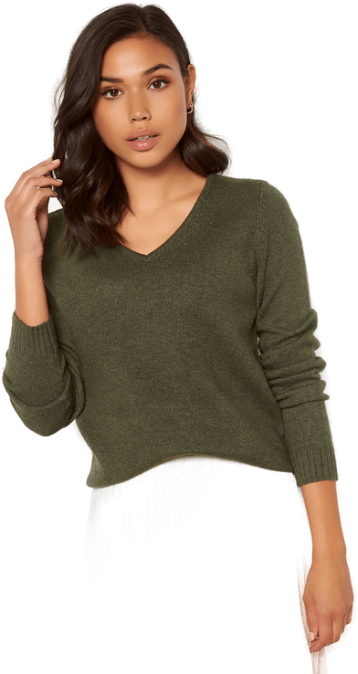 Vila Ril L/S V-neck Knit Top