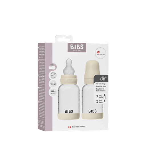 Bibs Glass Baby Bottle 120 ml 2 Pack