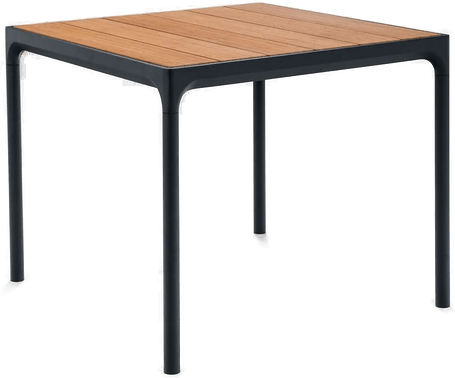 Houe Fire spisebord 90x90 cm svart/bambus