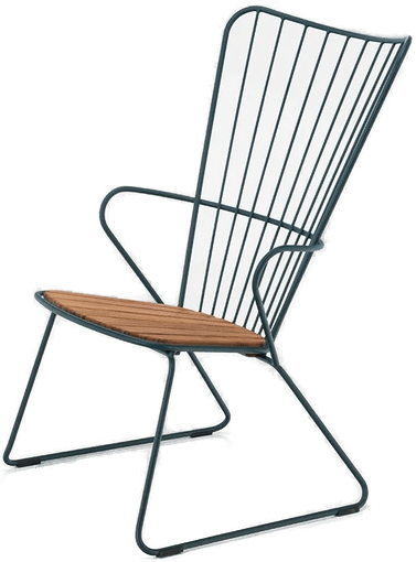 Houe Paon loungestol grønn stål