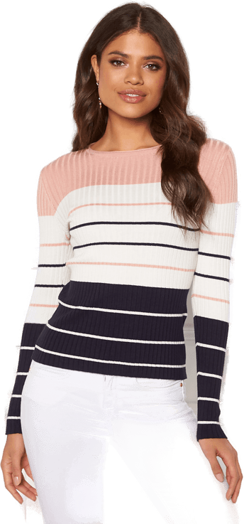 Only Natalia Stripe L/S Rib Pullover