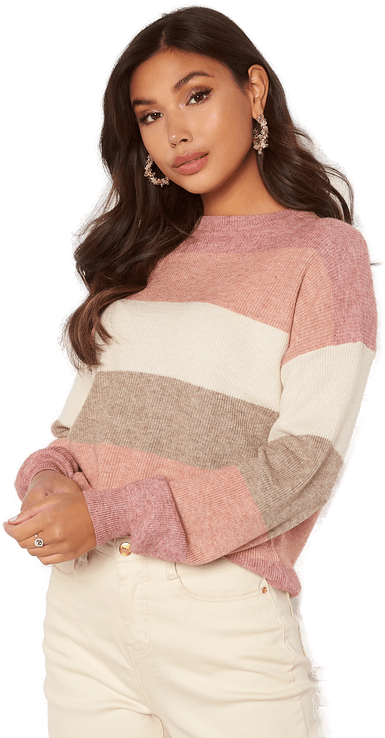 Only Atia L/S Stripe Pullover