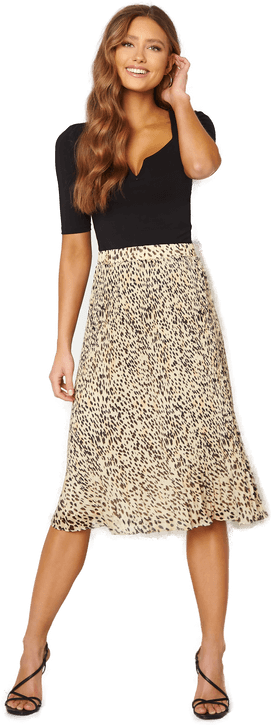 Pieces Leborah Plissé Midi Skirt
