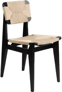 Gubi C-Chair Spisestol Matt Svart Eik