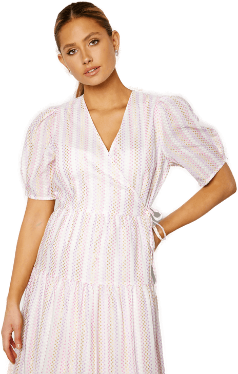 Yas Prisma 2/4 Wrap Midi Dress