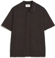 NN07 Nalo Knitted Shirt Deep Truffle
