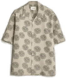 NN07 Ole Printed Shirt Oatmeal