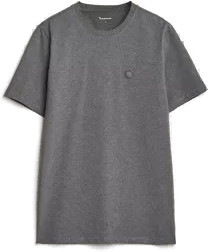Knowledgecotton Apparel Loke T-Shirt Dark Grey Melange