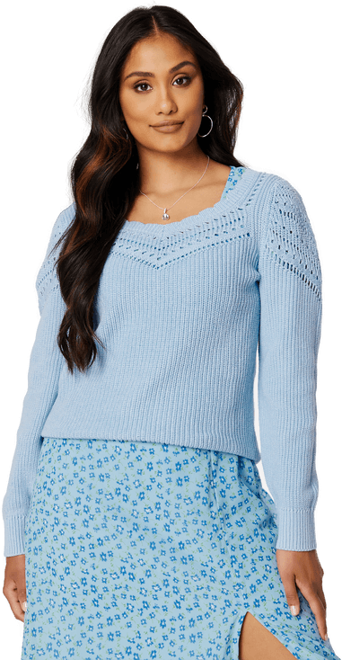 Vila Emmy Sweetheart L/S Knit Top