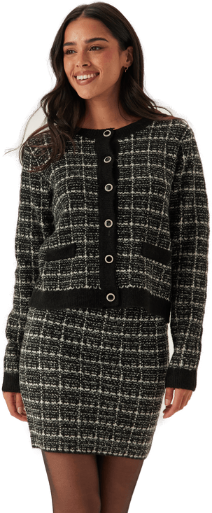 Vila Viaudrey Check L/S Knit Cardigan