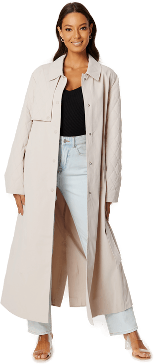Only Lyng Mix Quiltted Trenchcoat