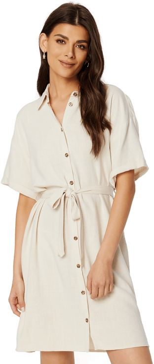 Pieces Pcvinsty Lin Skjortekjole