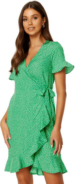 Vero Moda Henna 2/4 Wrap Frill Dress