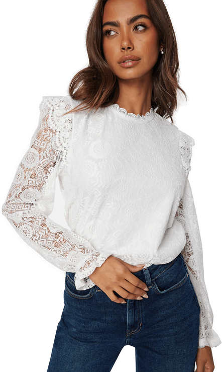 Pieces Olline LS Lace Top