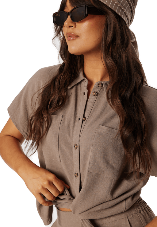 Pieces Pcvinsty Linen Tie Shirt