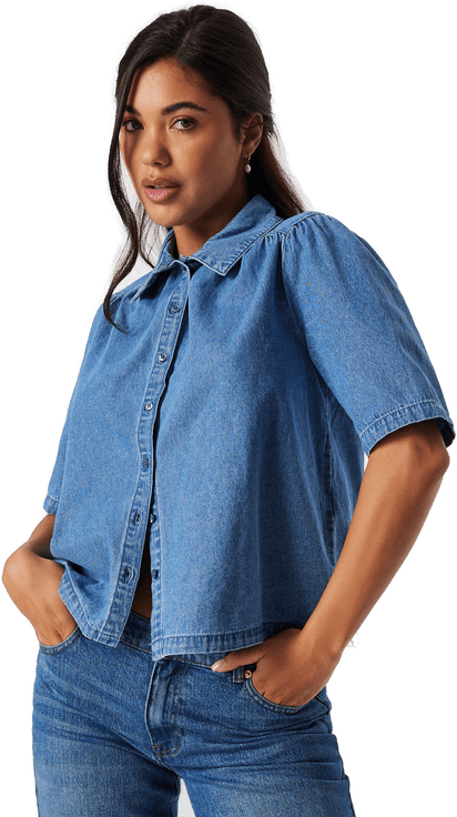Pieces Pcmag SS Denim Shirt