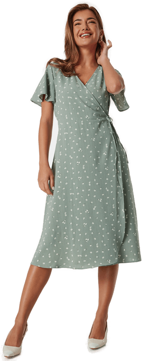 Vila Vilovie S/S Wrap Midi Dress