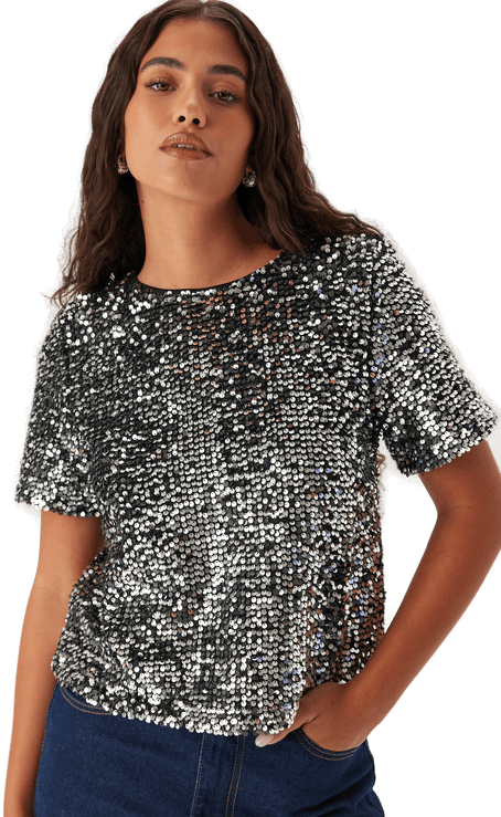 Pieces Pcserena Sequin Top