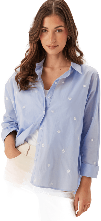 Only Onlnew Lina Grace Ls Emb Shirt