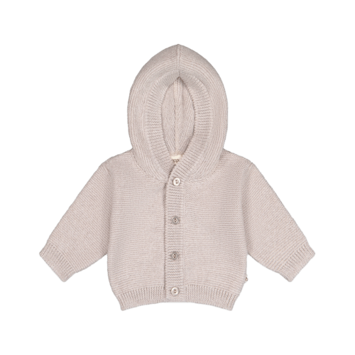 Byhappyme Strikket Cardigan 100% Merinoull Beige Melange