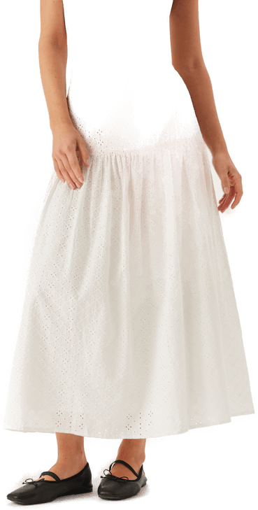 Selected Slfhannah Mw Long Broderi Skirt