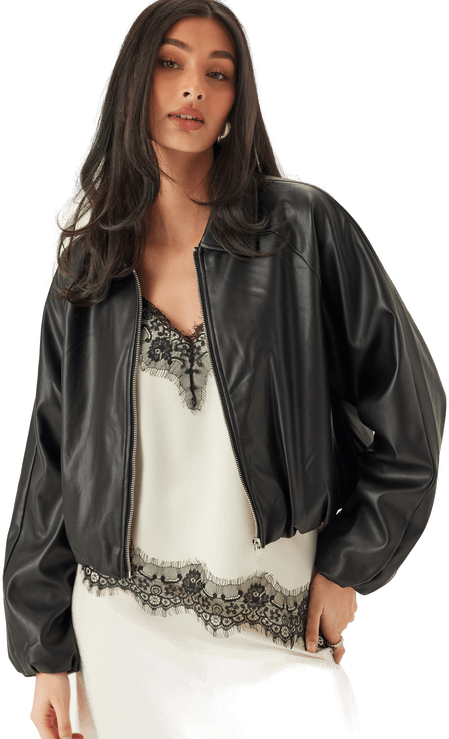 Pieces Onlsaramy Faux Leather Bomber