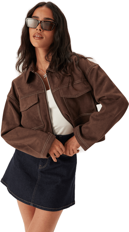 Only Onlstina Life Faux Suede Jacke